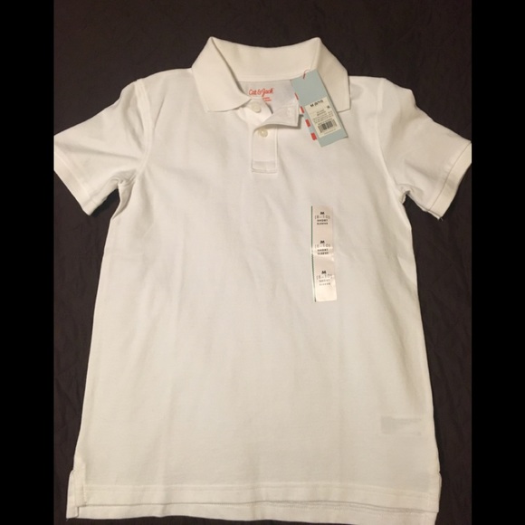 Cat /& Jack Boys Pique Uniform Polo Shirt White Size Medium 8//10